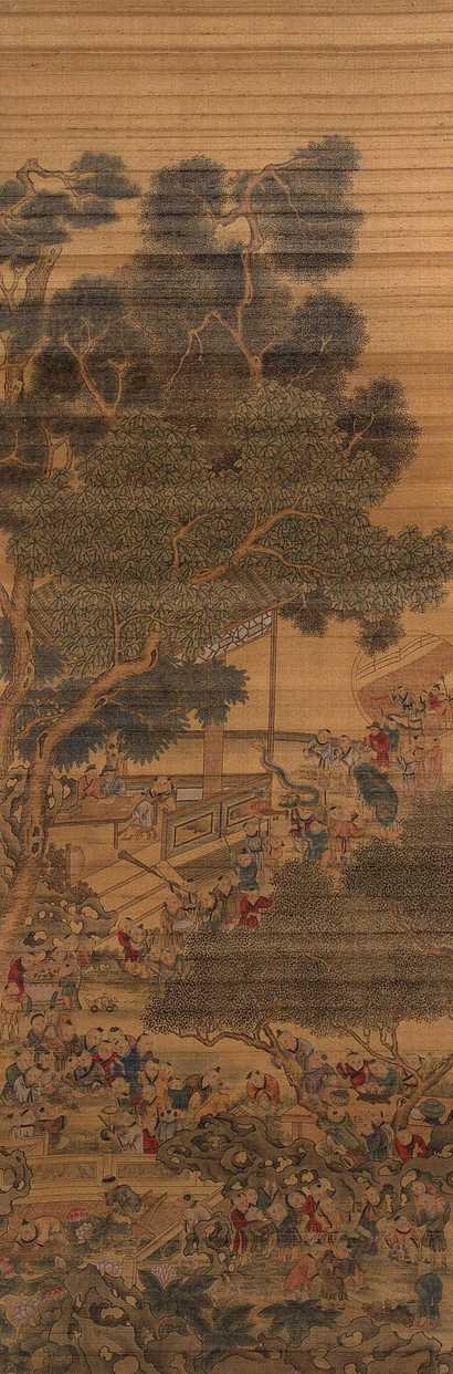 佚名 百子图 立轴